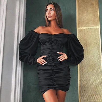 Casual Slim Fit One Shoulder Dress