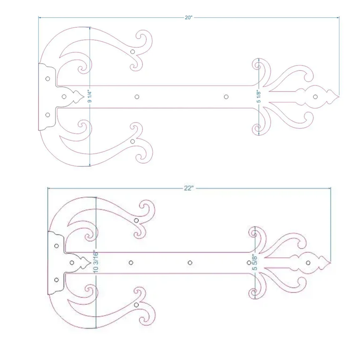Celtic Iron Garage Door Dummy Hinge Strap