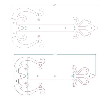 Celtic Iron Garage Door Dummy Hinge Strap