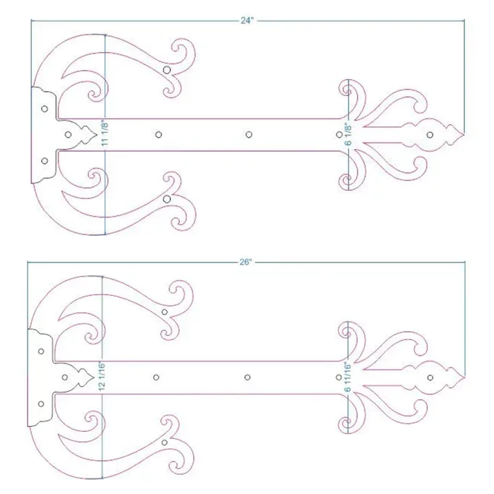 Celtic Iron Garage Door Dummy Hinge Strap