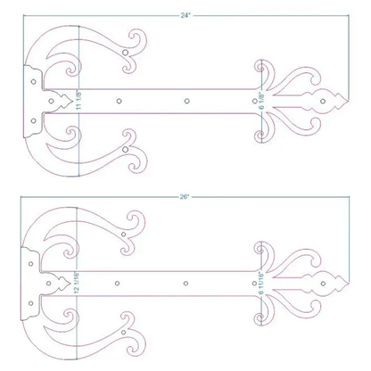 Celtic Iron Garage Door Dummy Hinge Strap