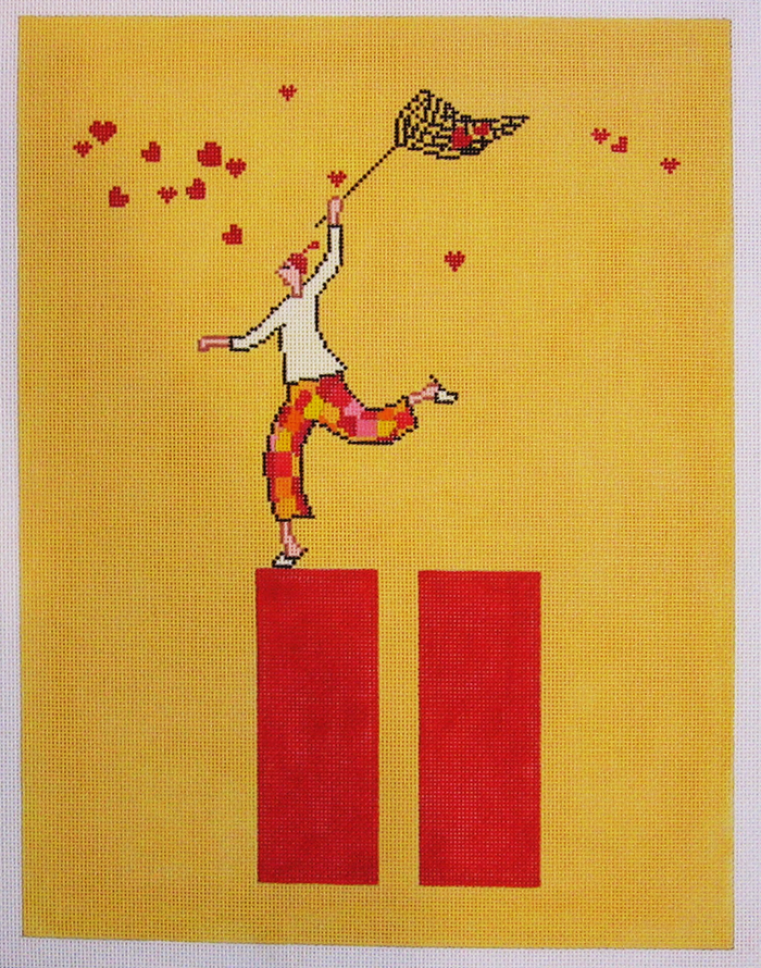 Needlepoint Chasing Hearts Canvas