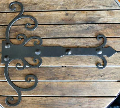 Chateauesque Iron Garage Door Dummy Hinge Strap - Old West Iron