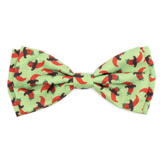 The Worthy Dog Bow Ties SM Chili Pepper Lime Green Bow Tie Pet Collar Attachment - 2 Sizes
