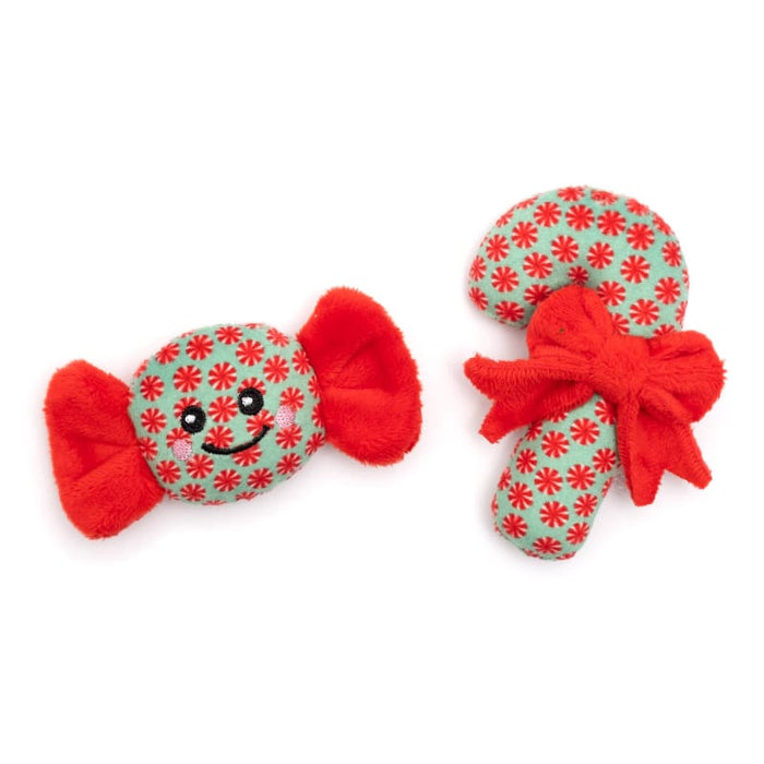 The Worthy Dog Cat Toys Christmas Holiday Sweet Treats Plush Cat Toy Set - 2 Pc