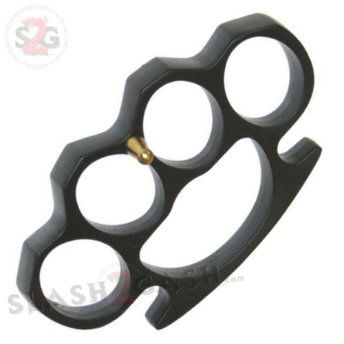 Classic Heavy Duty Belt Buckle & Paperweight - Black Brass Knuckles Solid Aluminum