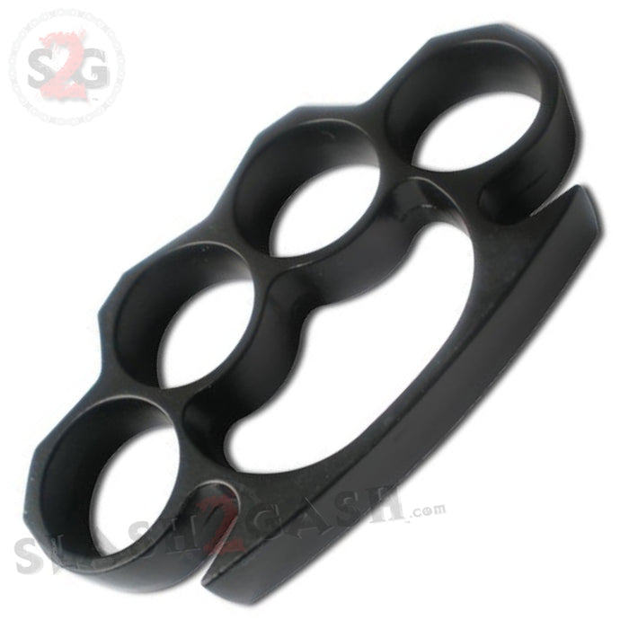 Classic Heavy Duty Belt Buckle & Paperweight - Black Brass Knuckles Solid Aluminum