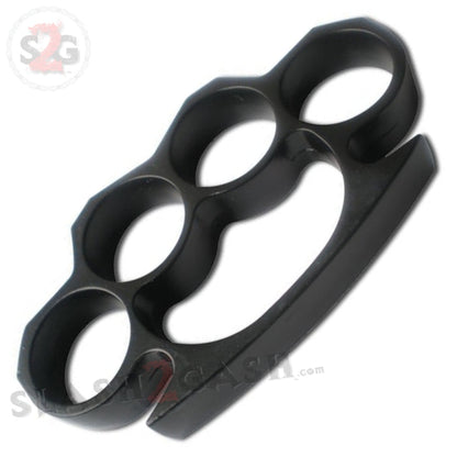 Classic Heavy Duty Belt Buckle & Paperweight - Black Brass Knuckles Solid Aluminum