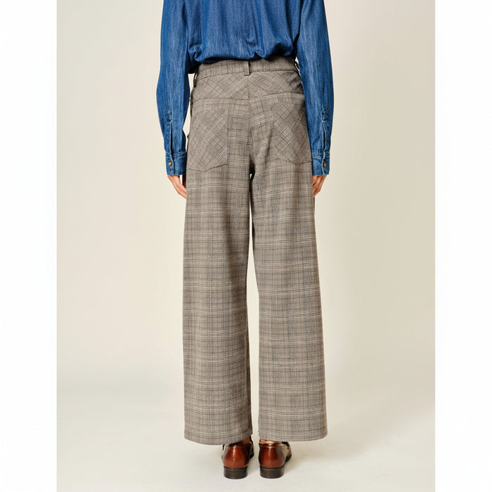Classic Wide leg Pleated Plaid Pants