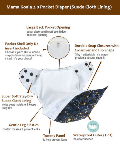 Clearance Pocket Diaper 2.0 -PD47106U-S(Suede Cloth)