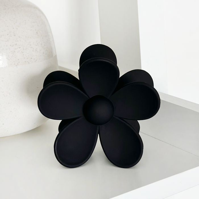 Coconut Lane Flower Claw Clip - Black