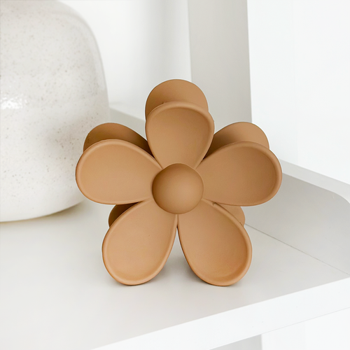 Coconut Lane Flower Claw Clip - Brown