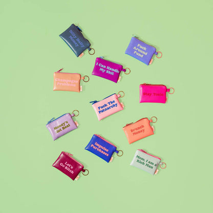 Colorblock Penny Key Ring With Personality
