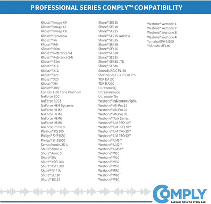 COMPLY Foam Ear Tips Designed for AudioFly, Etymotic Research, Westone & Shure, Small 3 Pairs Black
