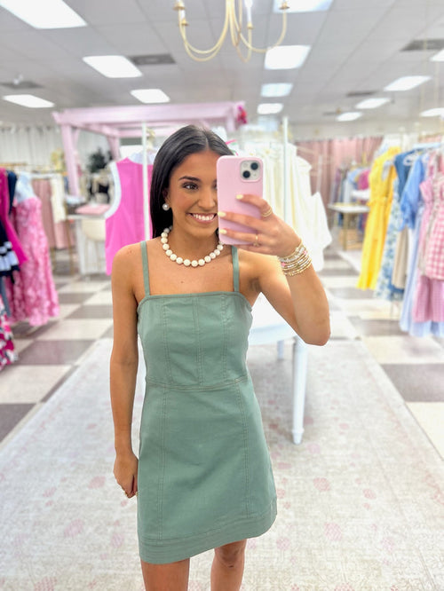 Concert Ready Denim Dress (MINT)