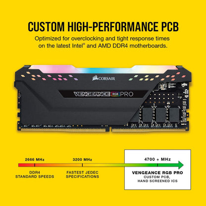 CORSAIR CMW16GX4M2C3200C16 VENGEANCE RGB PRO Desktop Memory 16GB 2x8GB Black
