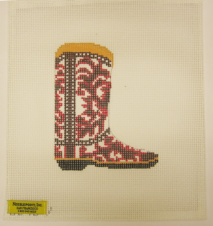 Needlepoint Cowboy Boot Canvas