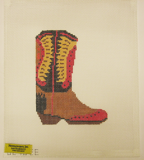 Needlepoint Cowboy Boot Canvas