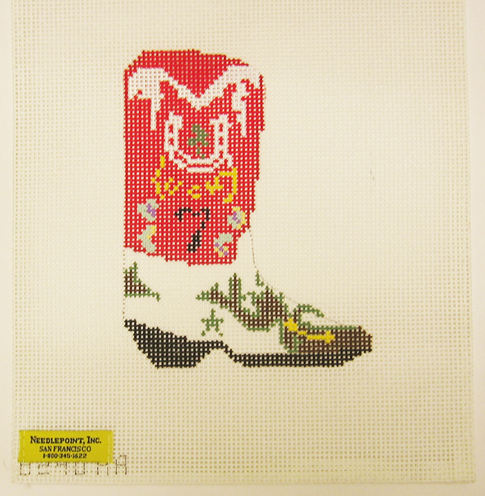 Needlepoint Cowboy Boot Canvas