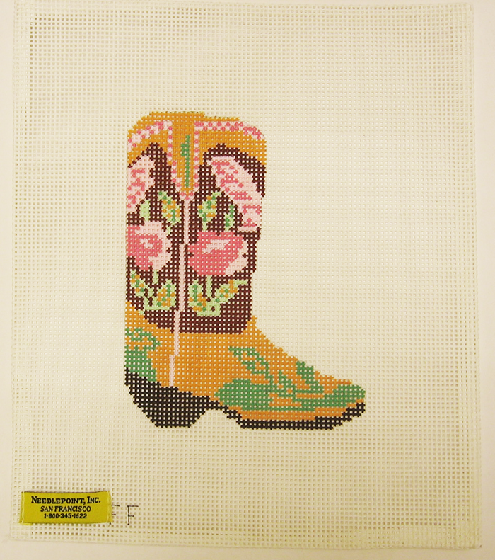 Needlepoint Cowboy Boot Canvas