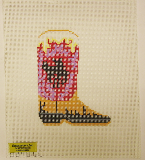 Needlepoint Cowboy Boot Canvas