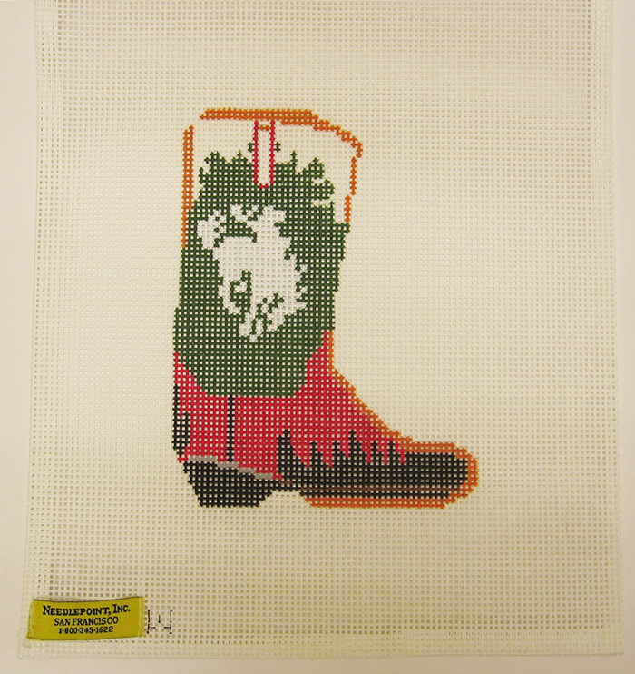 Needlepoint Cowboy Boot Canvas