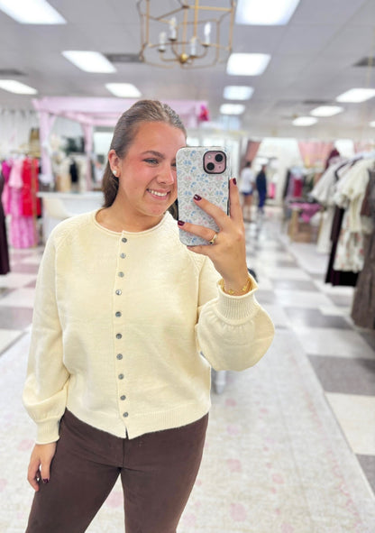 Cream Button Sweater