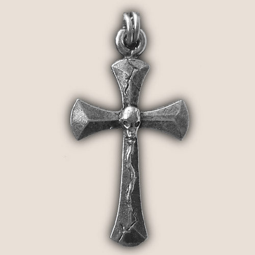 CROSS W/ SKULL ZIPPER PULL