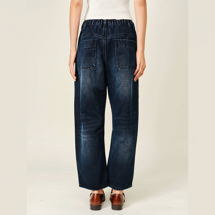 Dark Washed Barrel Jeans