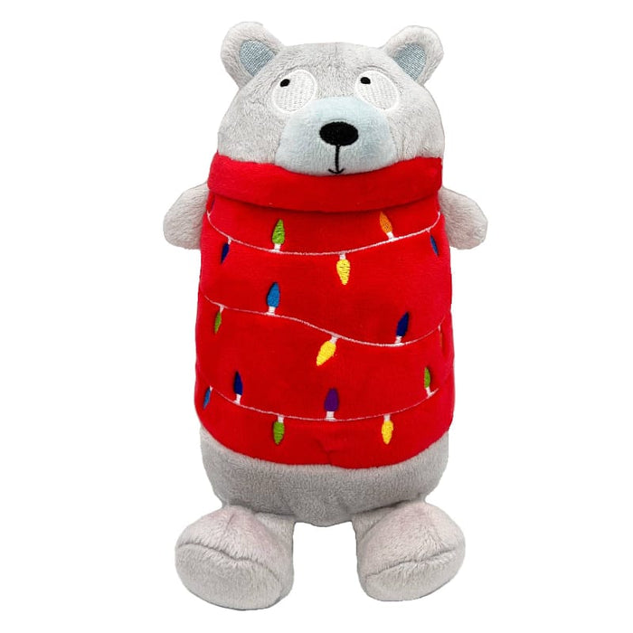 Huxley & Kent Dog Toys SM Deck The Bear Christmas Holiday Plush Squeaky Dog Toy- 2 Sizes