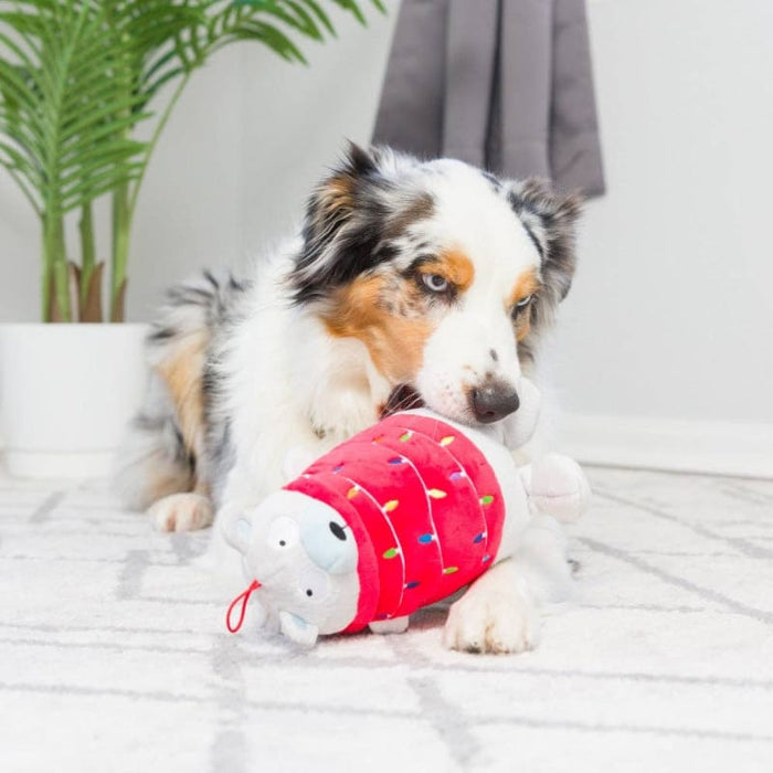 Huxley & Kent Dog Toys Deck The Bear Christmas Holiday Plush Squeaky Dog Toy- 2 Sizes