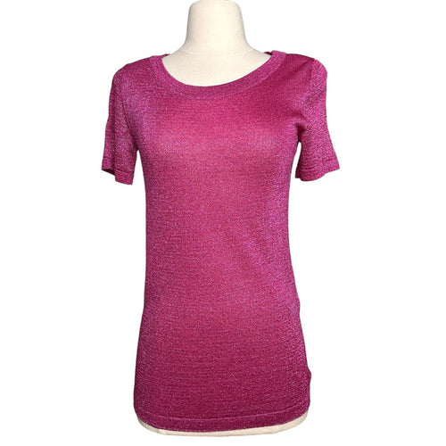 Deep Pink Metallic Top - S
