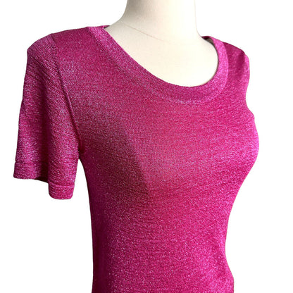 Deep Pink Metallic Top - S