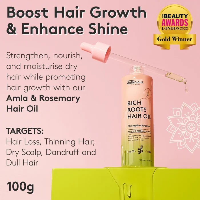 Delhicious Rich Roots Amla & Rosemary Hair Oil - 50ml