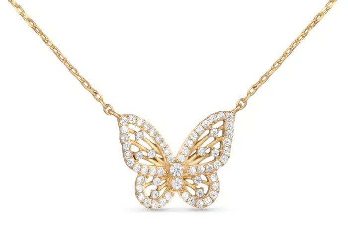 Delicate Butterfly Necklace – Gold