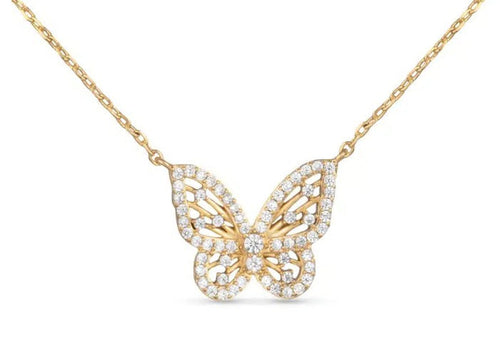 Delicate Butterfly Necklace – Gold
