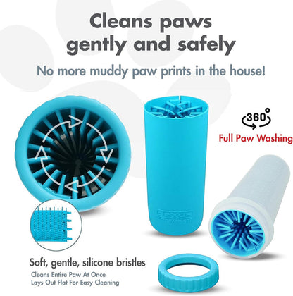 Dexas MudBuster Portable Dog Paw Cleaner Blue Large Paw Cleaner For Dogs Premium Quality Pet Supplies And Dog Accessories
