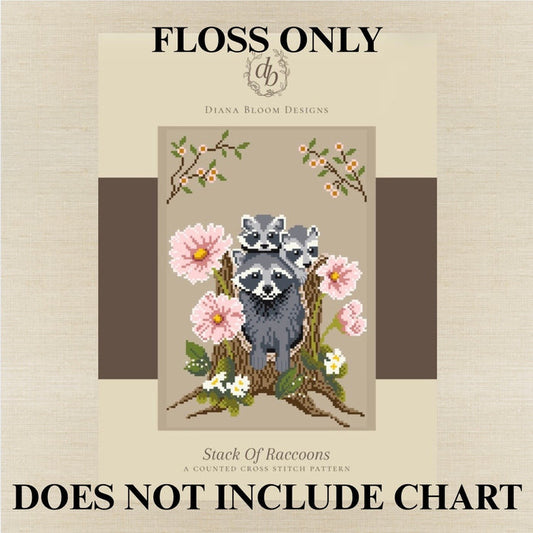 Diana Bloom Designs  - Stack Of Raccoons - Roxy Floss Pack