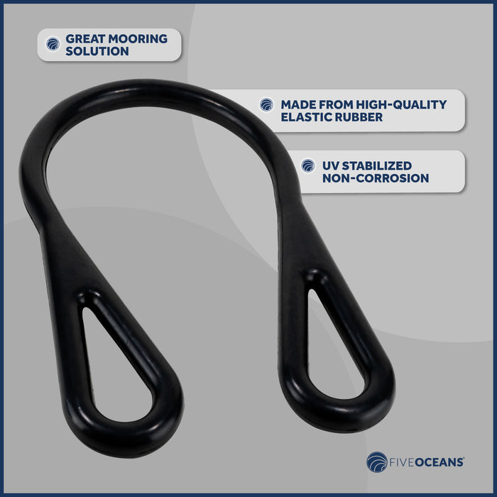 Dock Line Mooring Snubber, 1/2" Dia. 23-1/4" Length, Rubber, 2-Pack - FO1400-M2 - Five Oceans