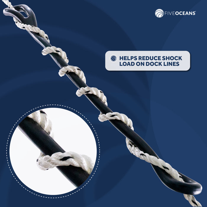 Dock Line Mooring Snubber, 1/2" Dia. 23-1/4" Length, Rubber, 2-Pack - FO1400-M2 - Five Oceans