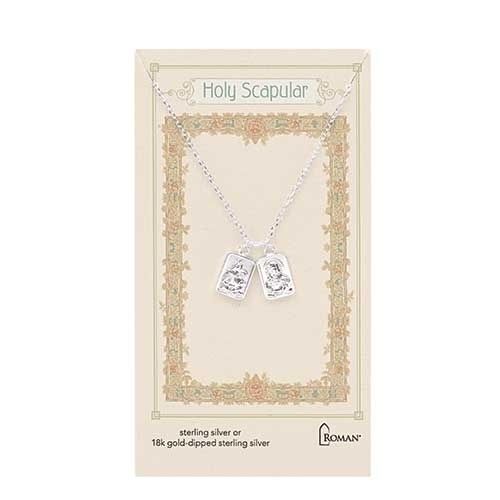 Double Scapular Necklace, Sterling Silver
