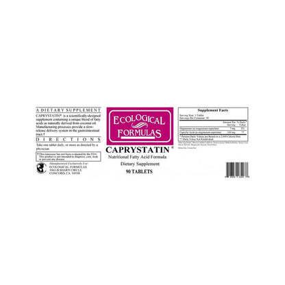 Ecological Formulas Caprystatin 90 Tablets - Supplement Facts panel