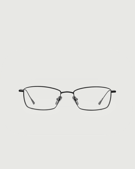 Charcoal::Eddie Eyeglasses rectangle black titanium front