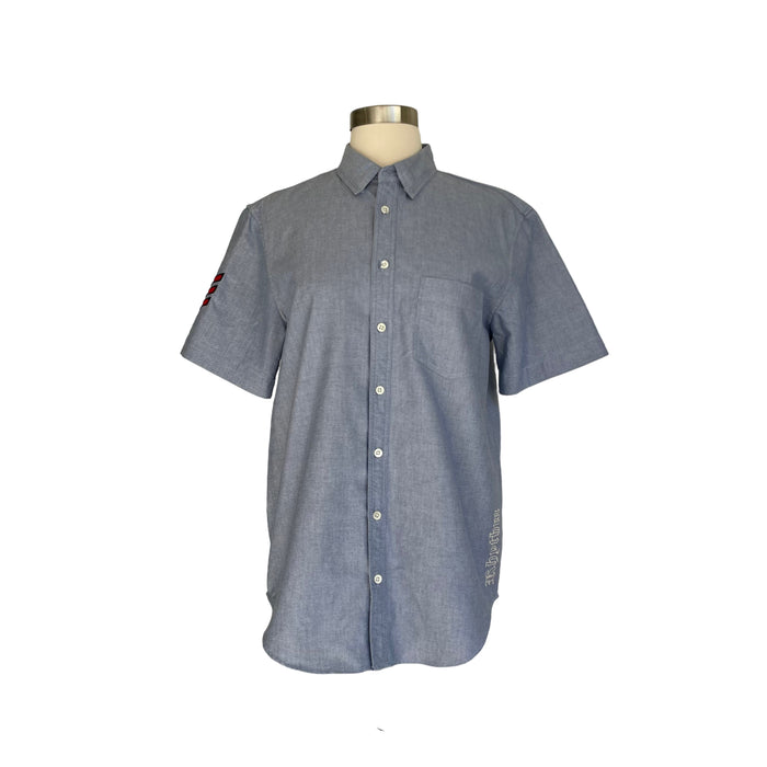 Embroidered Blue Collar Shirt - S/M