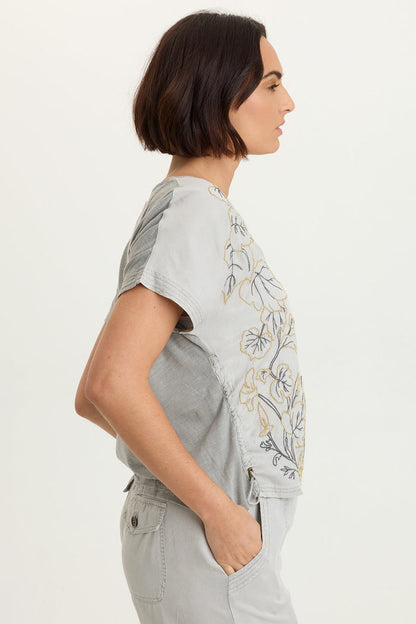 XCVI Embroidered Dashell Twill Top