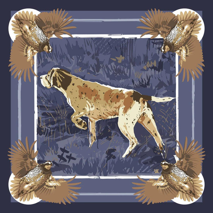 English Pointer Pocket Squares-Men's Accessories-Navy-Kevin's Fine Outdoor Gear & Apparel
