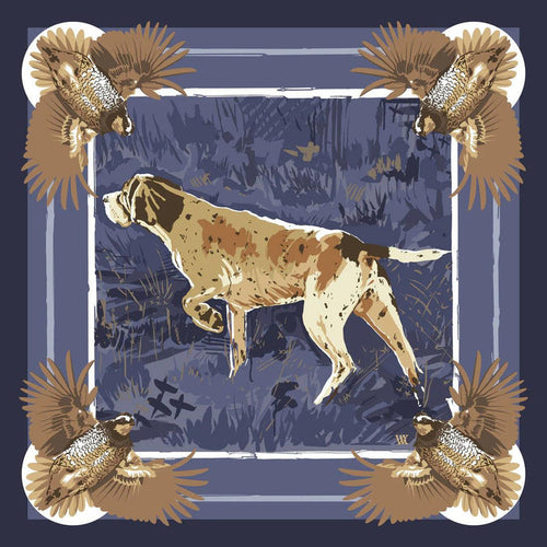 English Pointer Pocket Squares-Men's Accessories-Navy-Kevin's Fine Outdoor Gear & Apparel