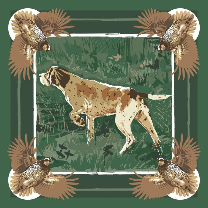 English Pointer Pocket Squares-Men's Accessories-Dark Green-Kevin's Fine Outdoor Gear & Apparel