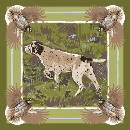 English Pointer Pocket Squares-Men's Accessories-Olive-Kevin's Fine Outdoor Gear & Apparel