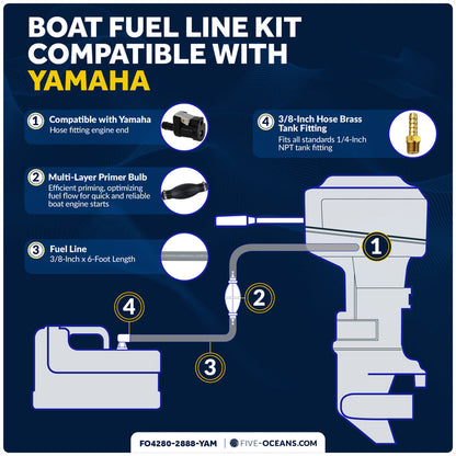 EPA 3/8" Fuel Line Assembly for Yamaha Outboards - FO4280-2888-YAM - Five Oceans